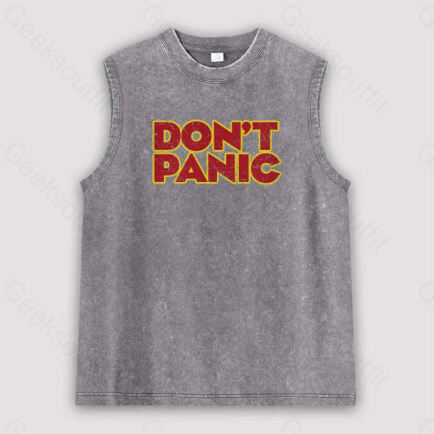 Don’t Panic Unisex Washed Tank Grey / S
