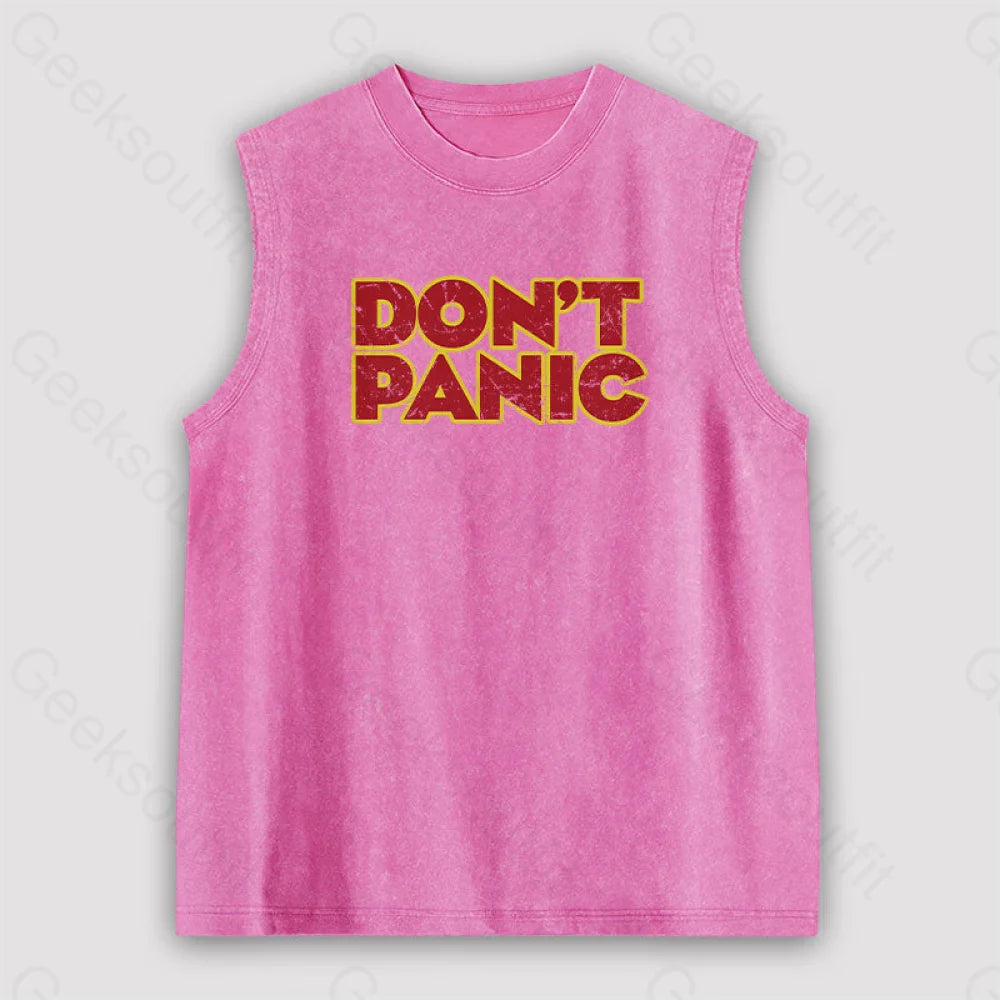 Don’t Panic Unisex Washed Tank Pink / S