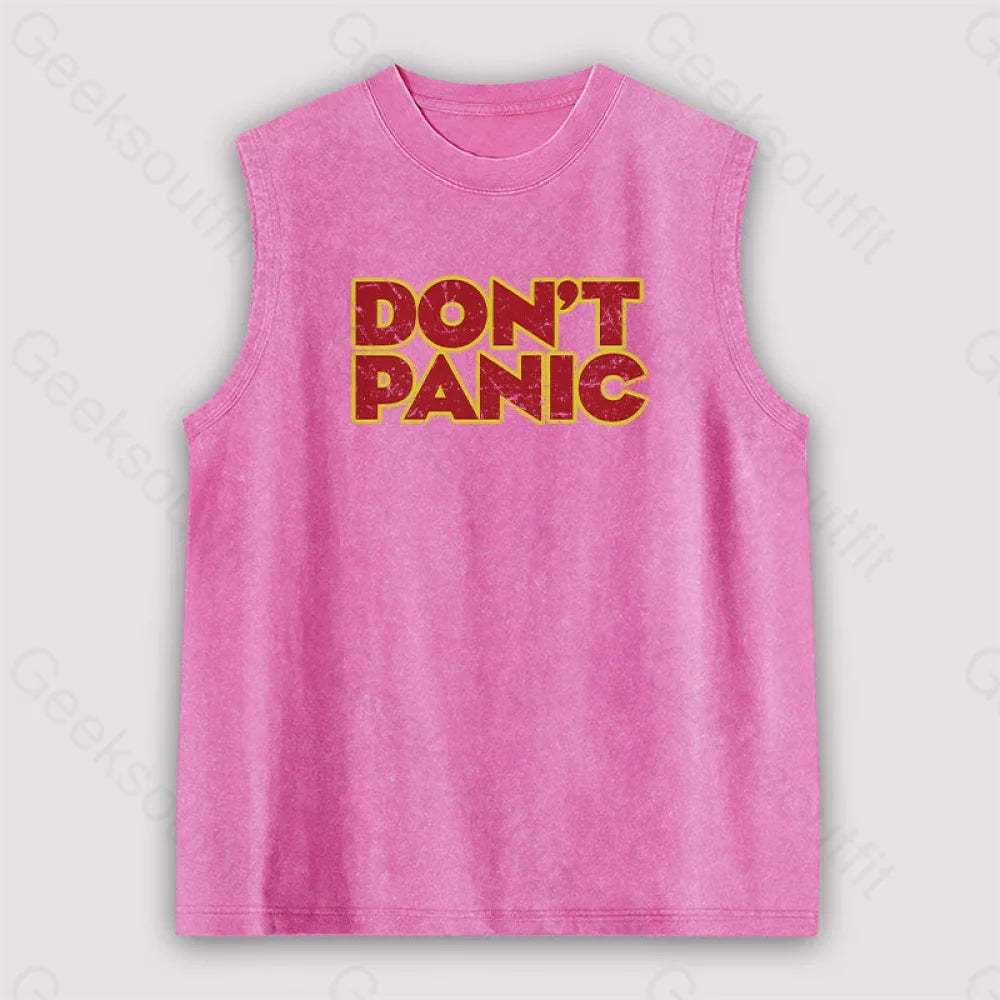 Don’t Panic Unisex Washed Tank Pink / S