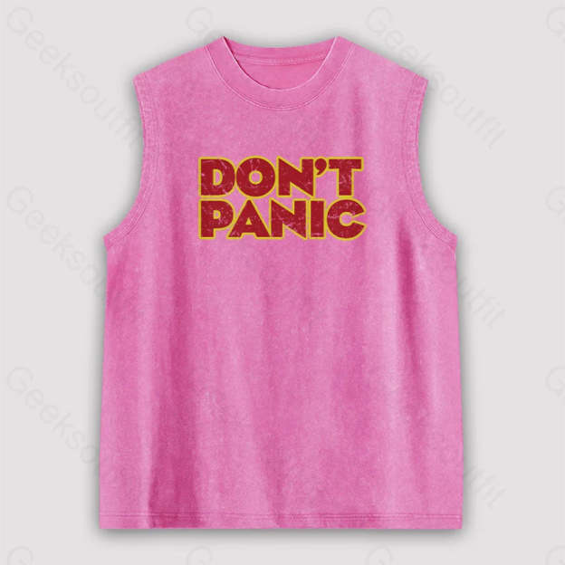 Don’t Panic Unisex Washed Tank Pink / S