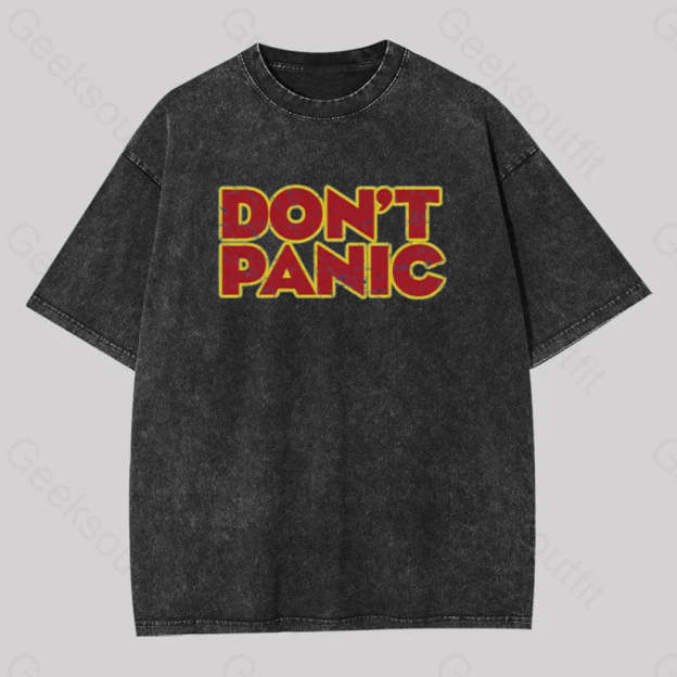 Don?��t Panic Washed T-Shirt Black / S