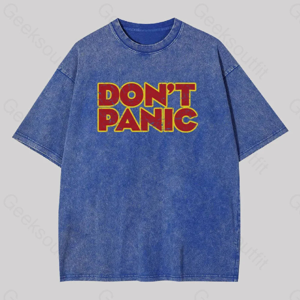 Don?��t Panic Washed T-Shirt Blue / S