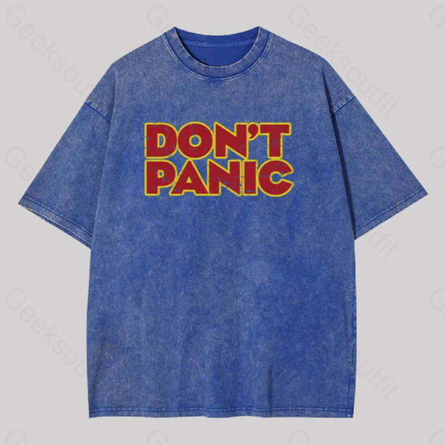 Don?��t Panic Washed T-Shirt Blue / S