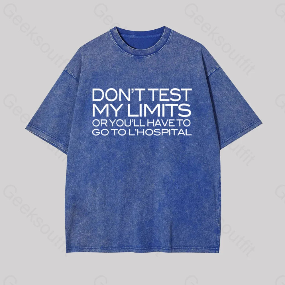 Don?��t Test My Limits Geek Washed T-Shirt Blue / S