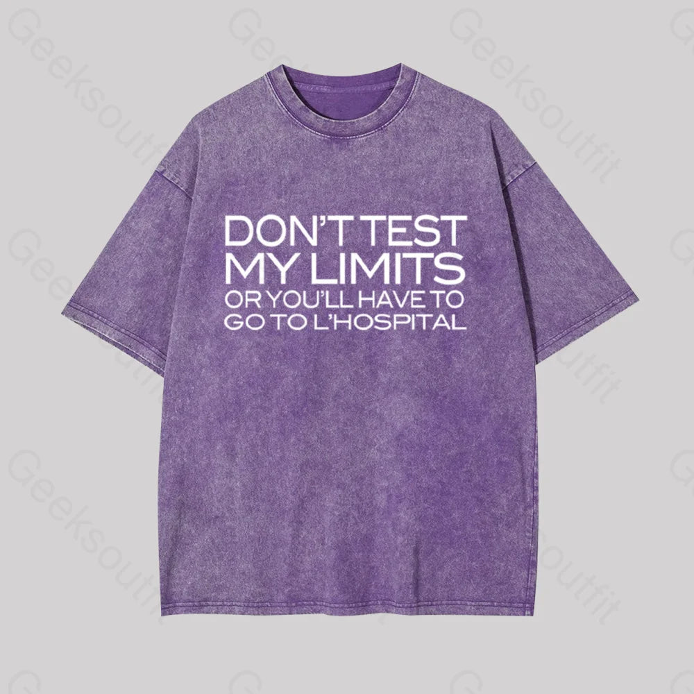 Don?��t Test My Limits Geek Washed T-Shirt Purple / S