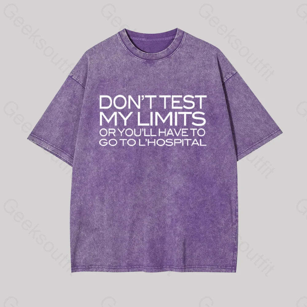 Don?��t Test My Limits Geek Washed T-Shirt Purple / S