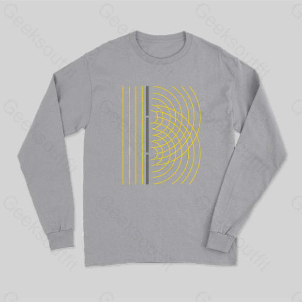 Double Slit Light Wave Particle Science Experiment Long Sleeve T-Shirt Grey / S