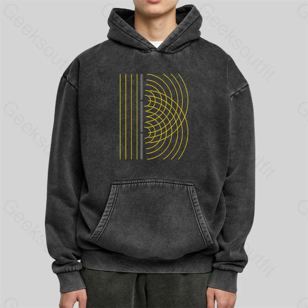 Double Slit Light Wave Particle Science Experiment Washed Hoodie