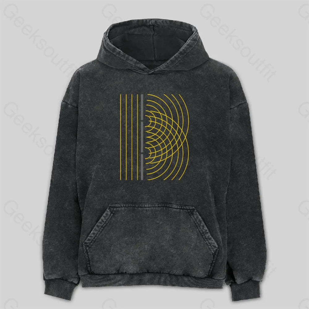 Double Slit Light Wave Particle Science Experiment Washed Hoodie M