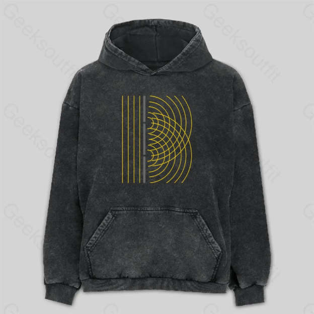 Double Slit Light Wave Particle Science Experiment Washed Hoodie M