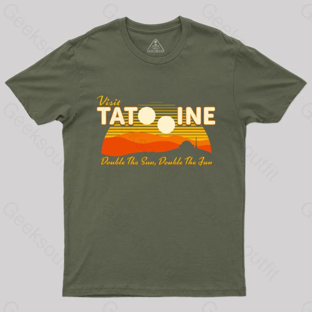 Double The Sun Fun T-Shirt Army Green / S