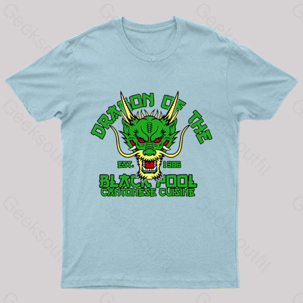 Dragon Of The Black Pool Geek T-Shirt Light Blue / S