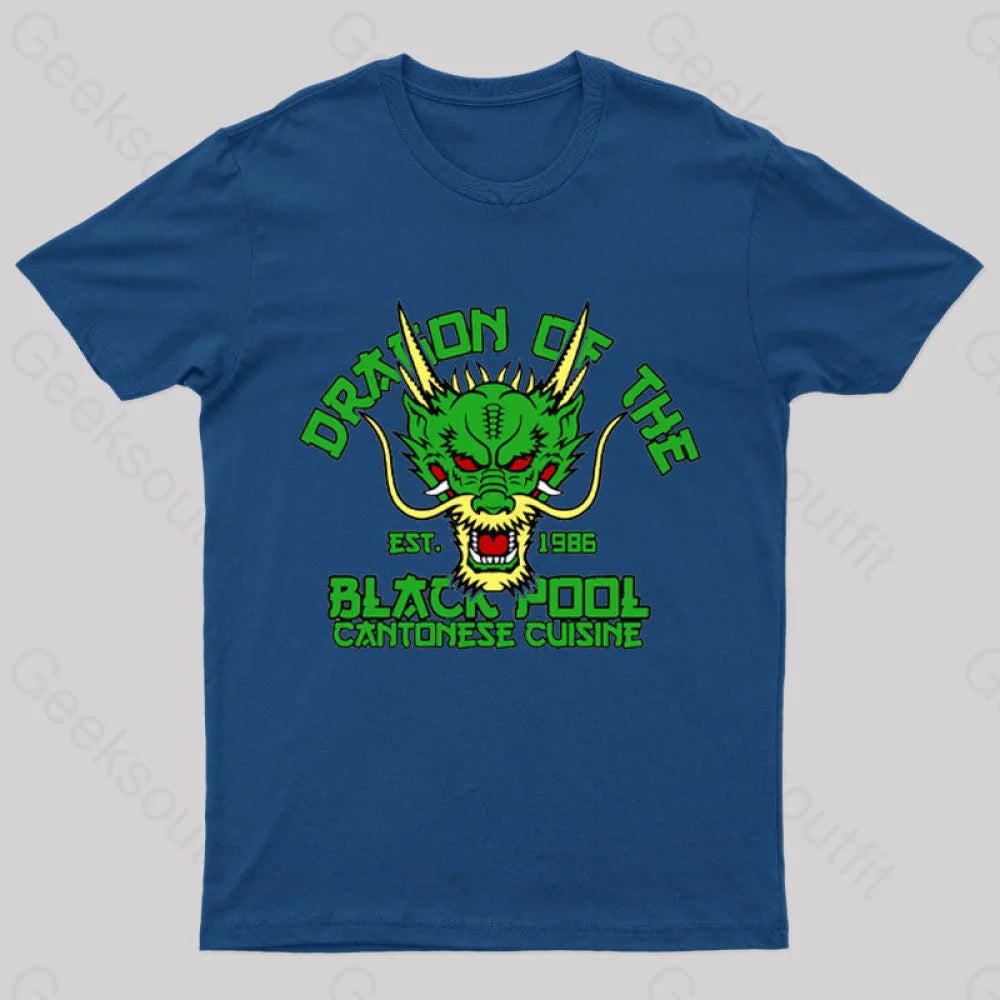 Dragon Of The Black Pool Geek T-Shirt Navy / S
