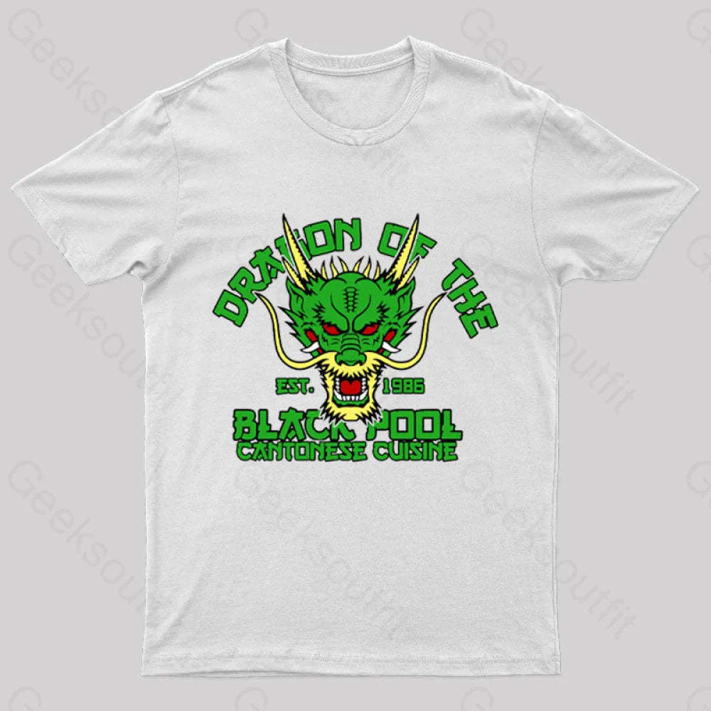 Dragon Of The Black Pool Geek T-Shirt White / S