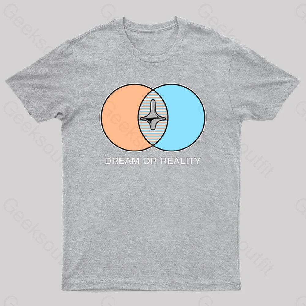 Dream Or Reality Geek T-Shirt Grey / S