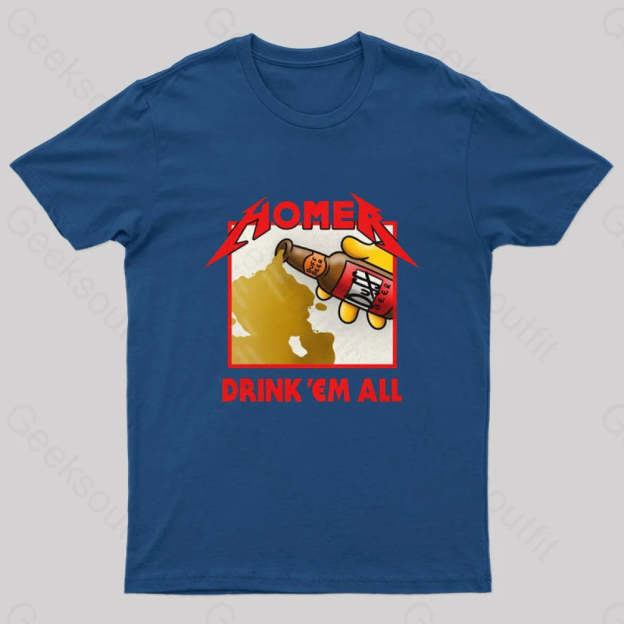 Drink ’Em All Geek T-Shirt Navy / S