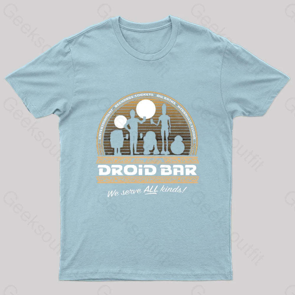 Droid Bar Geek T-Shirt Light Blue / S