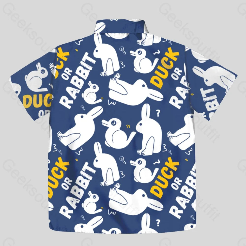 Duck or Rabbit Button Up Pocket Shirt - Geeksoutfit