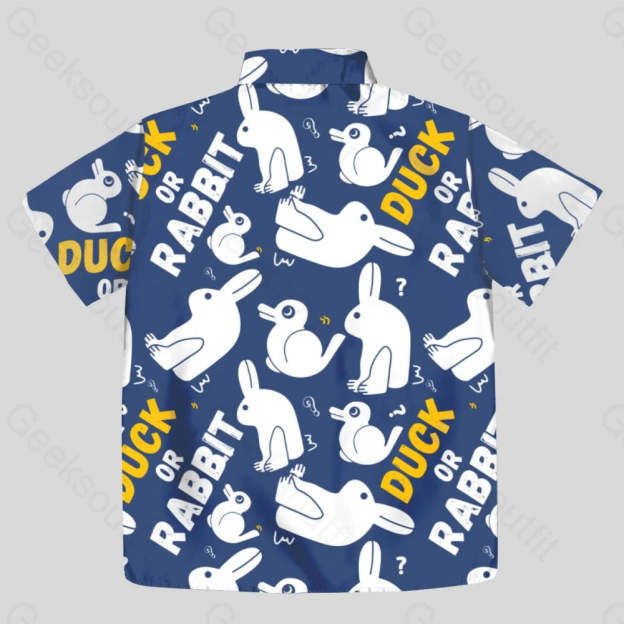 Duck or Rabbit Button Up Pocket Shirt - Geeksoutfit