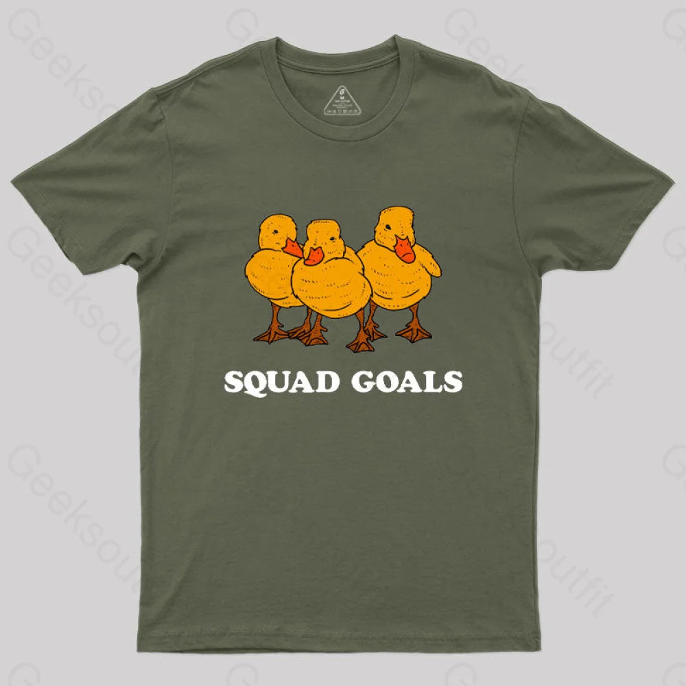 Ducklings Squad Goals T-Shirt Army Green / S