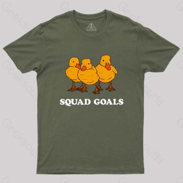 Ducklings Squad Goals T-Shirt Army Green / S