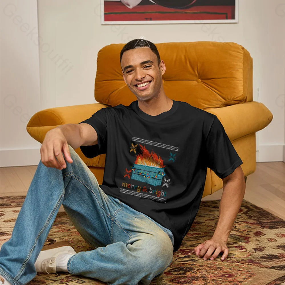 Dumpster Fire - Merry And Bright Geek T-Shirt