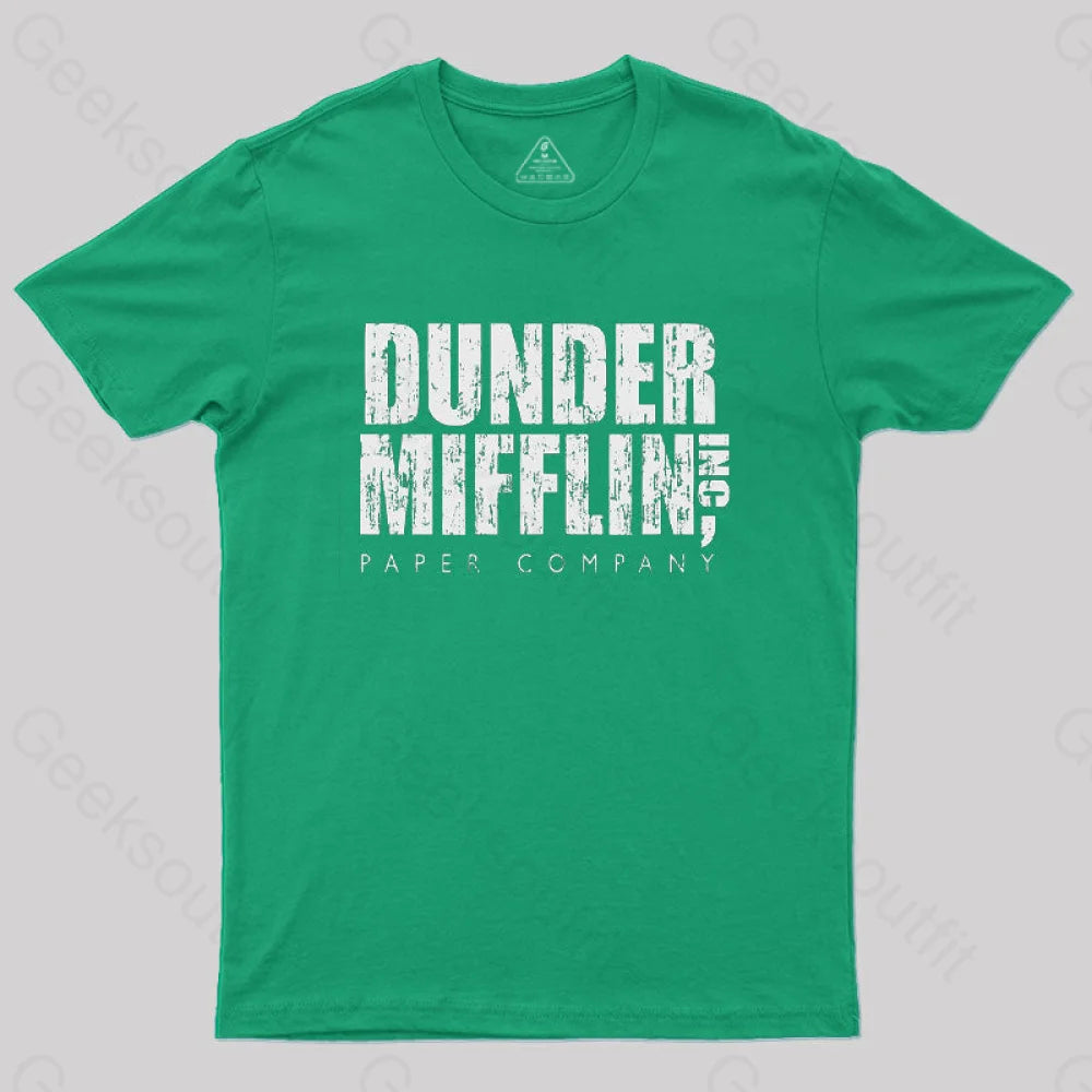 Dunder Mifflin Paper Company Nerd T-Shirt Green / S