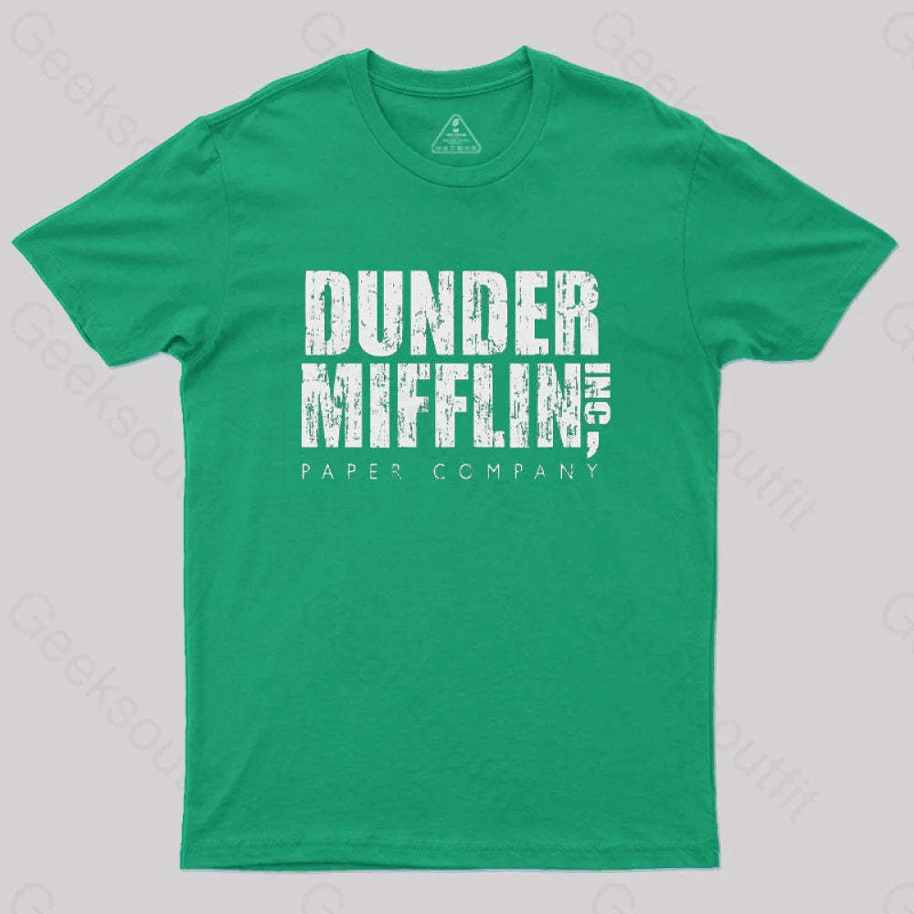 Dunder Mifflin Paper Company Nerd T-Shirt Green / S