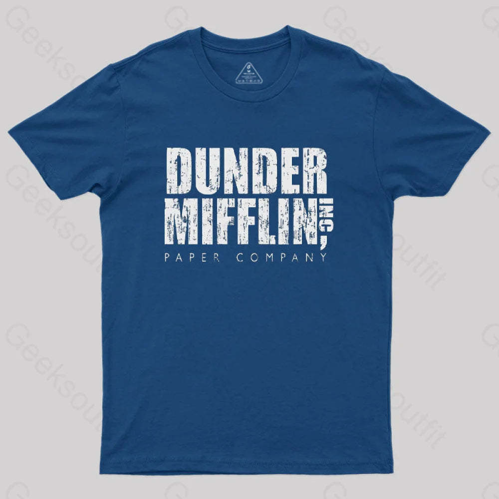 Dunder Mifflin Paper Company Nerd T-Shirt Navy / S