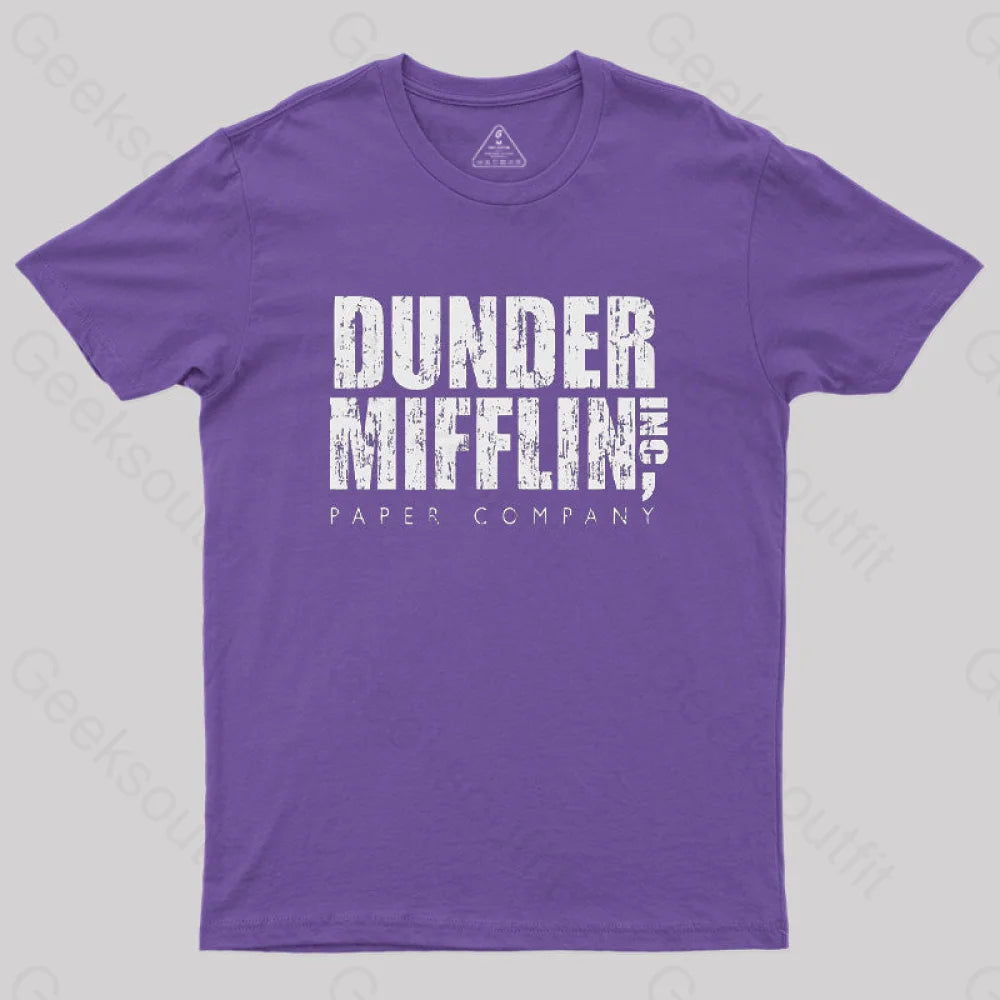 Dunder Mifflin Paper Company Nerd T-Shirt Purple / S