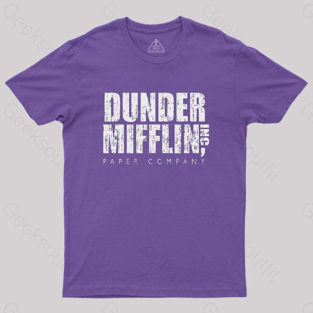 Dunder Mifflin Paper Company Nerd T-Shirt Purple / S