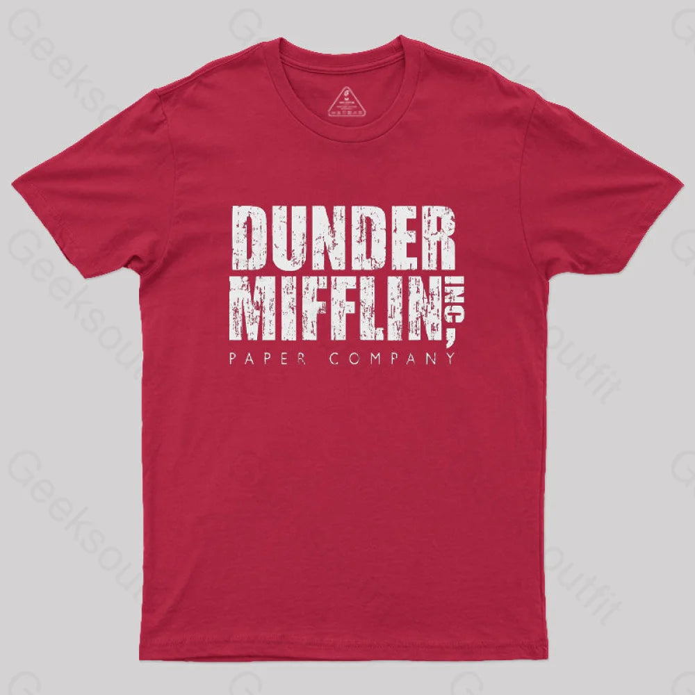 Dunder Mifflin Paper Company Nerd T-Shirt Red / S