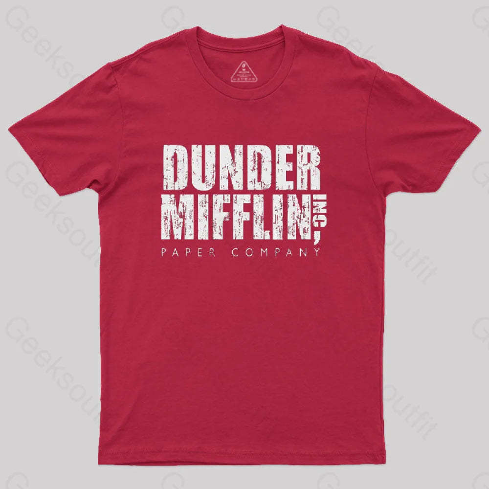 Dunder Mifflin Paper Company Nerd T-Shirt Red / S