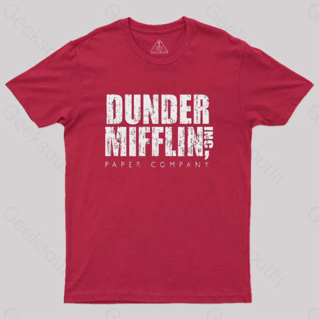 Dunder Mifflin Paper Company Nerd T-Shirt Red / S