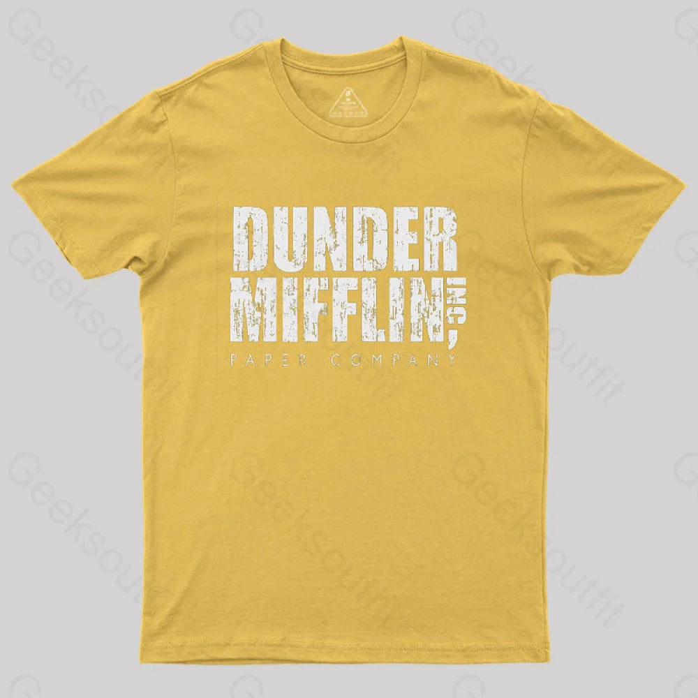 Dunder Mifflin Paper Company Nerd T-Shirt Yellow / S