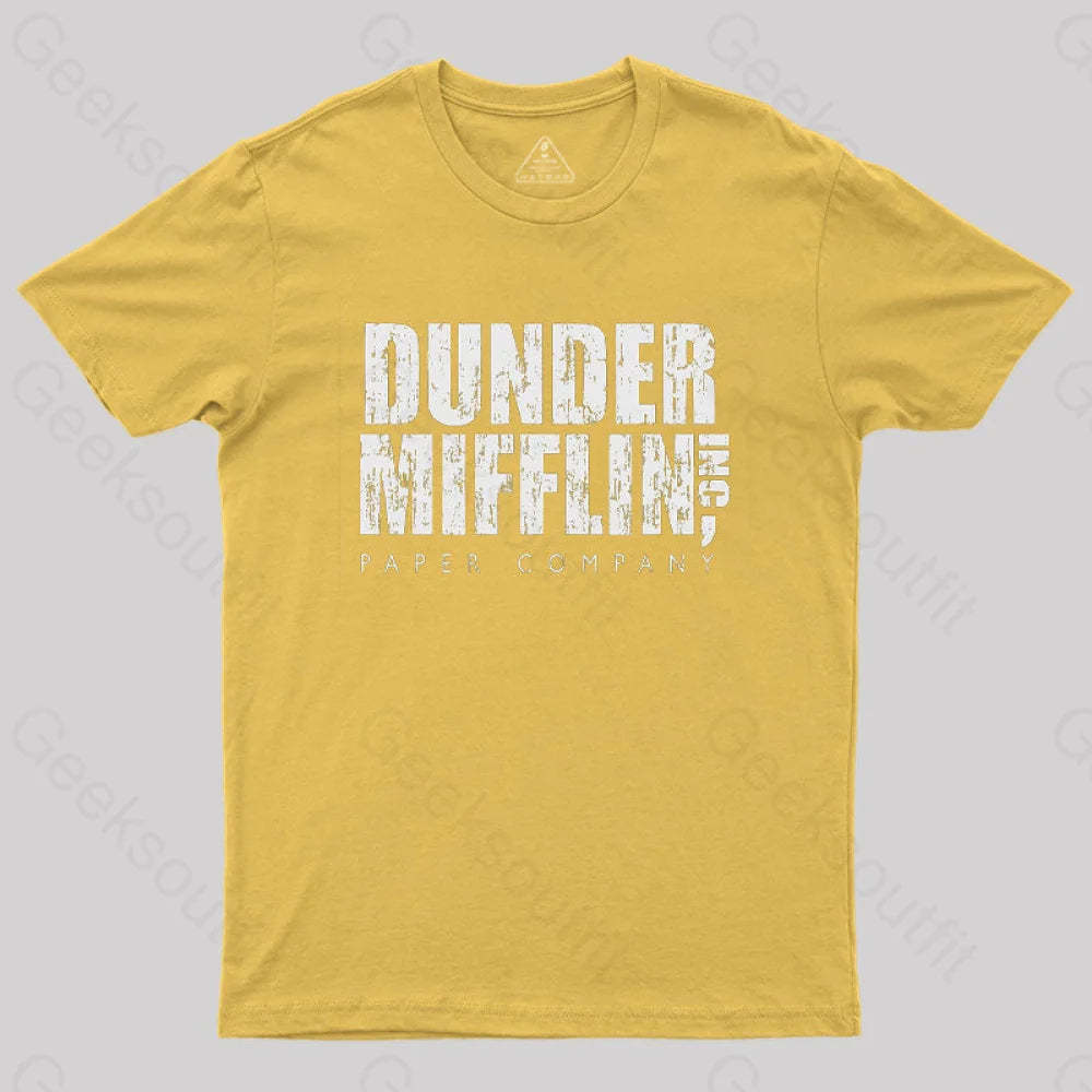 Dunder Mifflin Paper Company Nerd T-Shirt Yellow / S