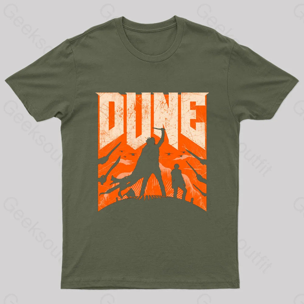 Dune Slayer Nerd T-Shirt Army Green / S
