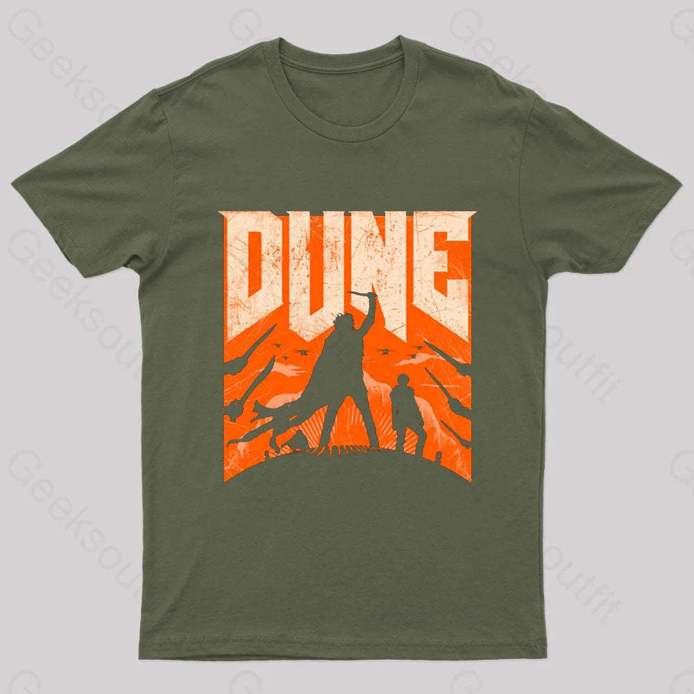 Dune Slayer Nerd T-Shirt Army Green / S