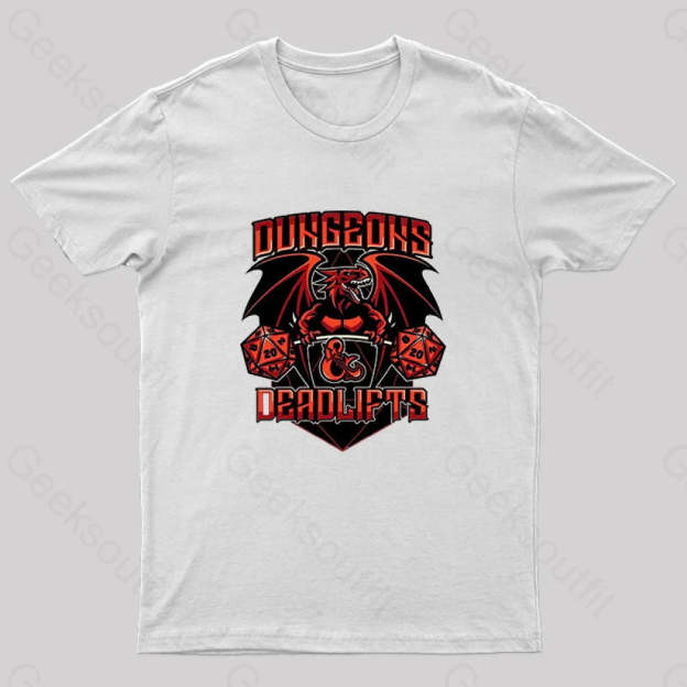 Dungeons And Deadlifts Nerd T-Shirt White / S