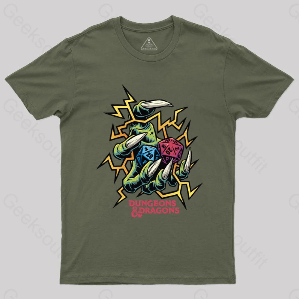 Dungeons & Dragons Roll The Dice T-Shirt Army Green / S