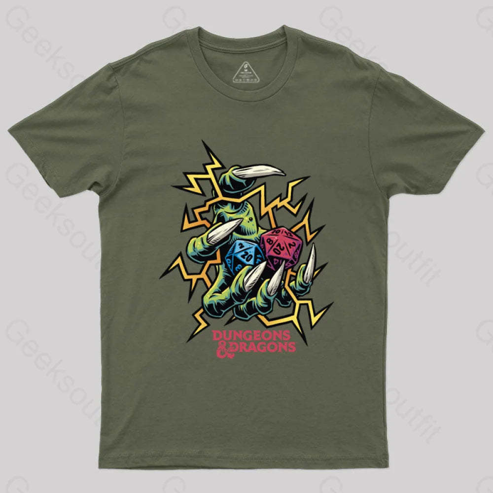 Dungeons & Dragons Roll The Dice T-Shirt Army Green / S