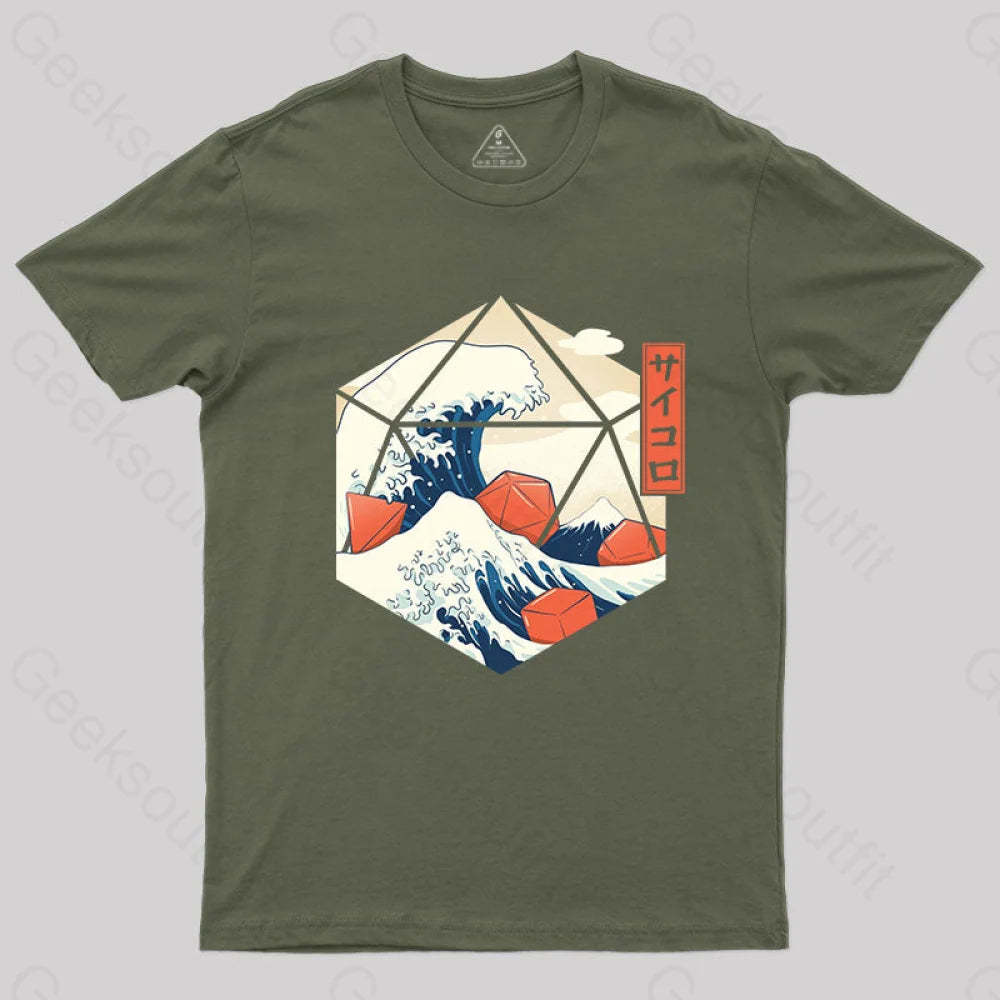 Dungeons & Dragons Waves T-Shirt Army Green / S