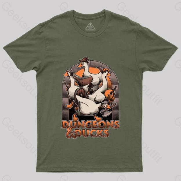Dungeons & Ducks Nerd T-Shirt Army Green / S