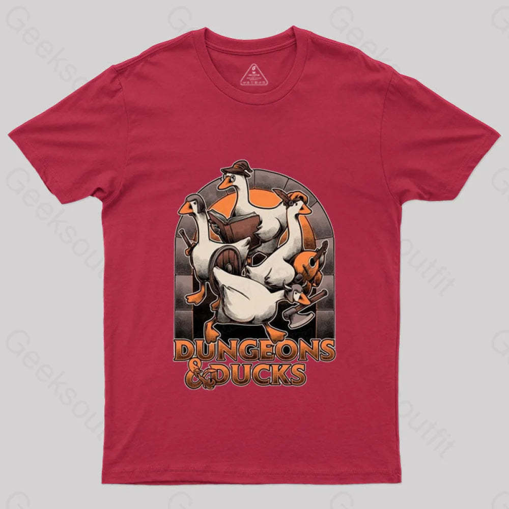 Dungeons & Ducks Nerd T-Shirt Red / S