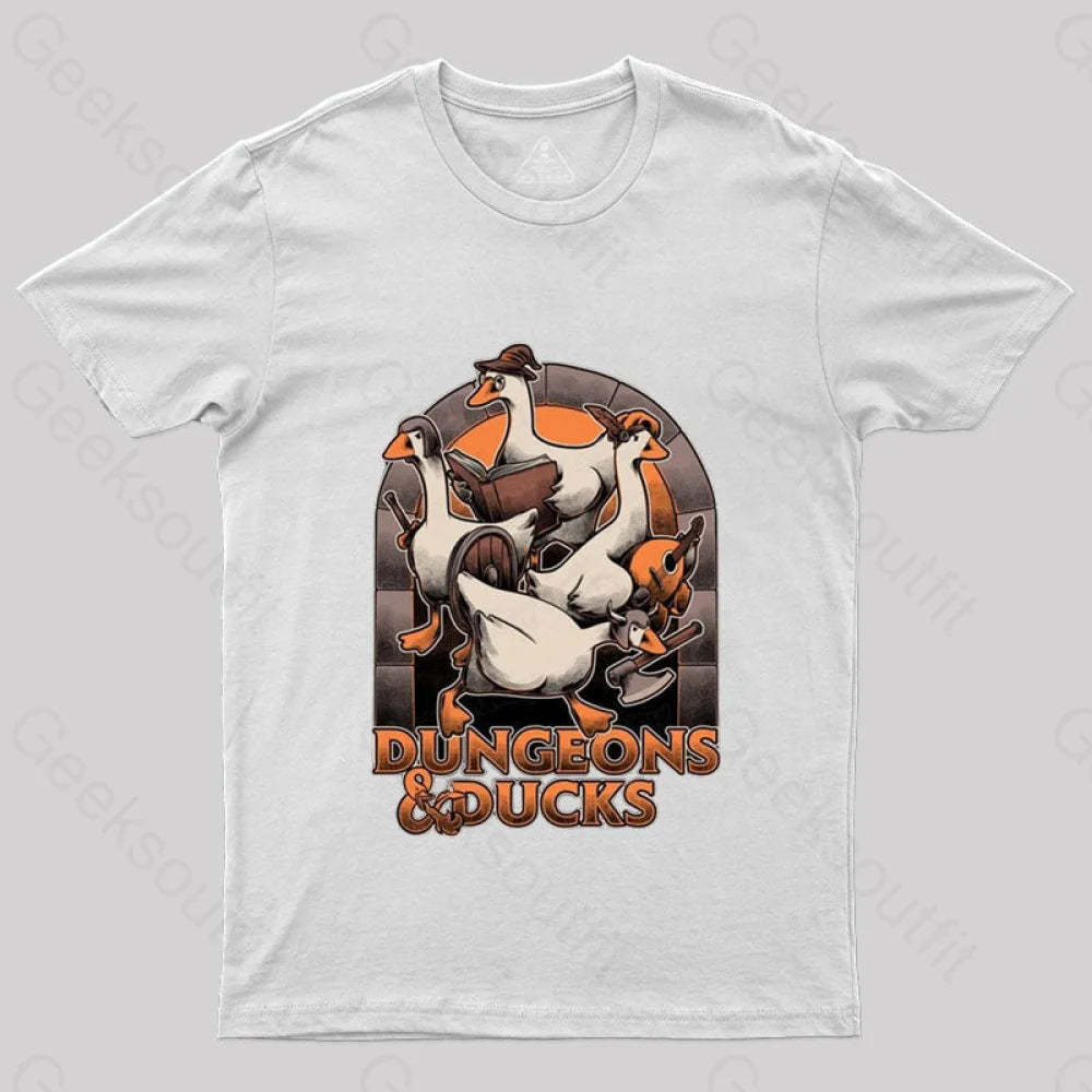 Dungeons & Ducks Nerd T-Shirt White / S