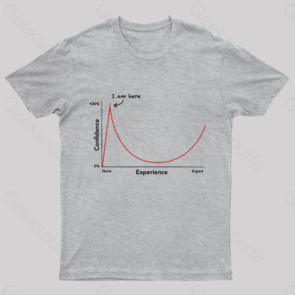 Dunning Kruger Effect Geek T-Shirt Grey / S