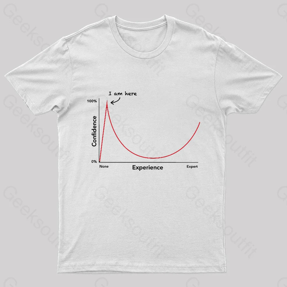 Dunning Kruger Effect Geek T-Shirt White / S