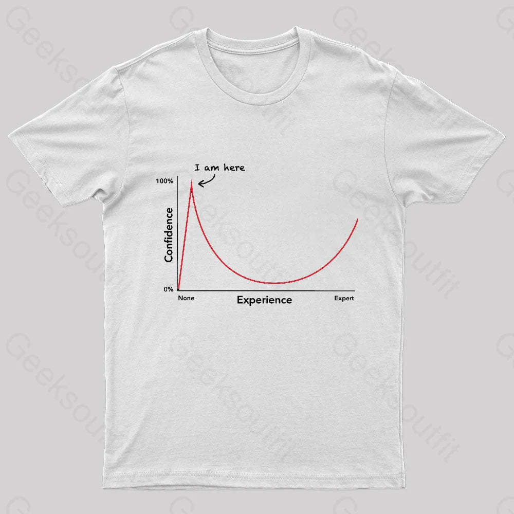 Dunning Kruger Effect Geek T-Shirt White / S