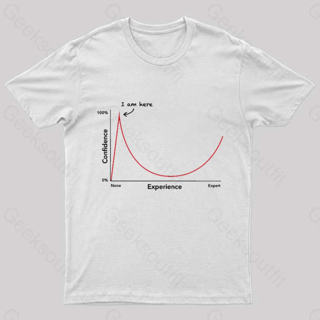 Dunning Kruger Effect Geek T-Shirt White / S
