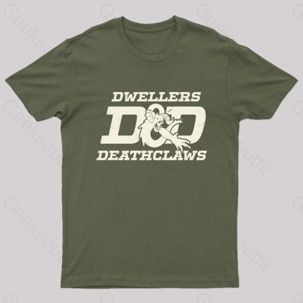 Dwellers And Deathclaws Nerd T-Shirt